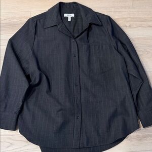COS Charcoal Pinstripe Button-Up Shirt